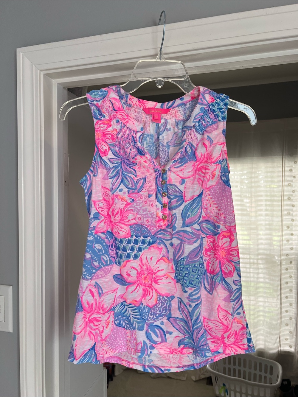 Lilly Pulitzer Pink & Blue Floral Etta Tank